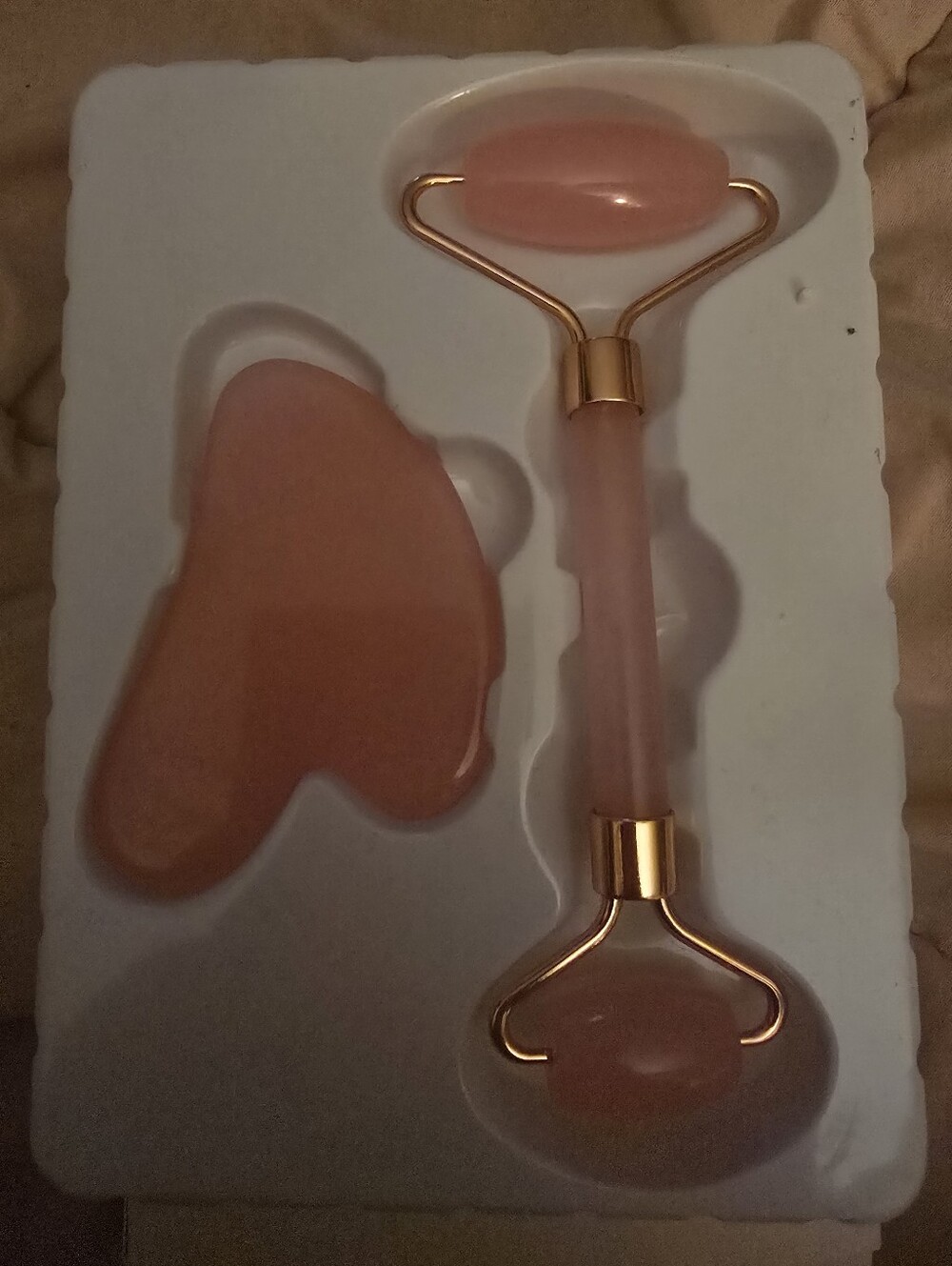 Rose Quartz Gua Sha Facial Massager Set
